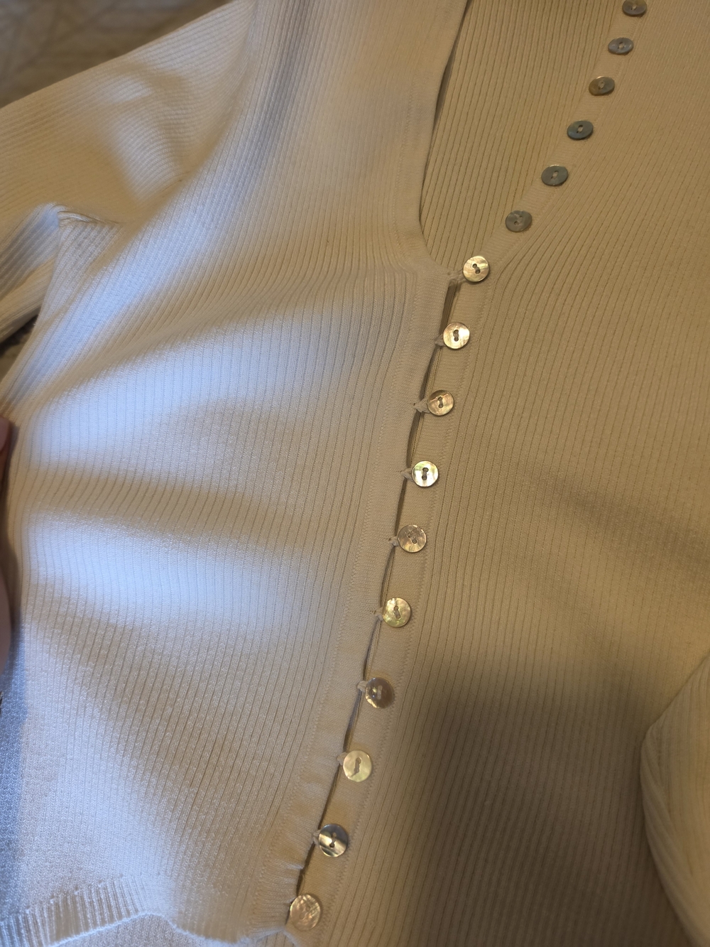 Zara Ribbed Button-Up Cardigan Blouse - Picture 4 of 4